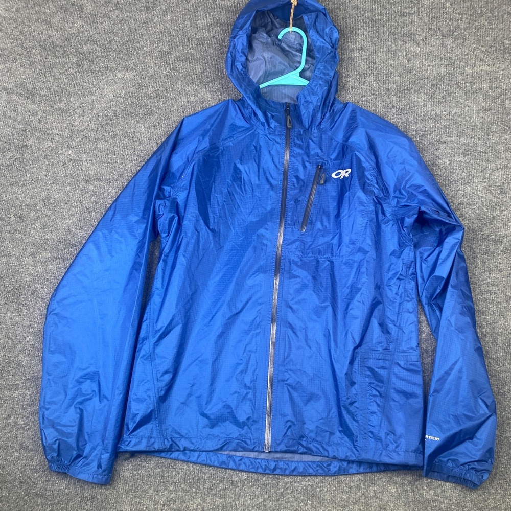 Outdoor Research Helium II Jacket Mens Small Blue Pertex Shield Waterproof Shell